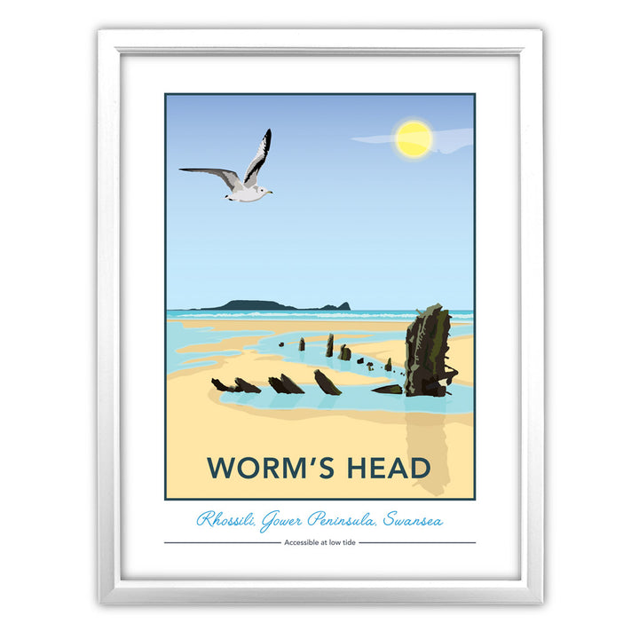 Worm's Head, Rhosilli, Gower Peninsula, Swansea - Art Print