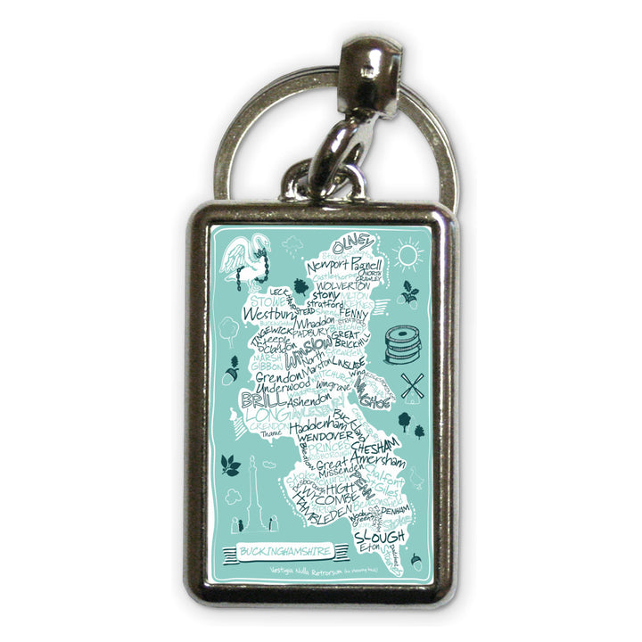 County Map of Buckinghamshire, Metal Keyring