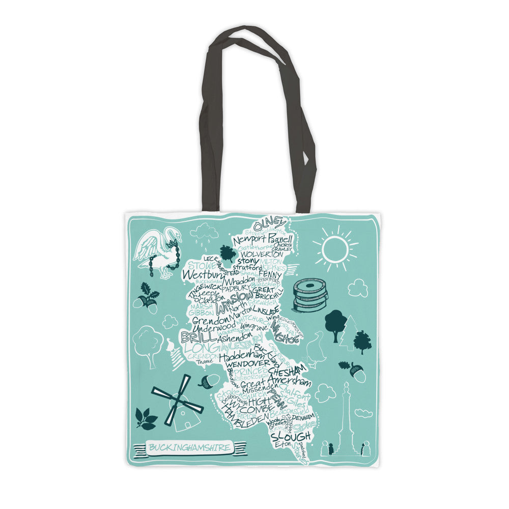County Map of Buckinghamshire, Premium Tote Bag