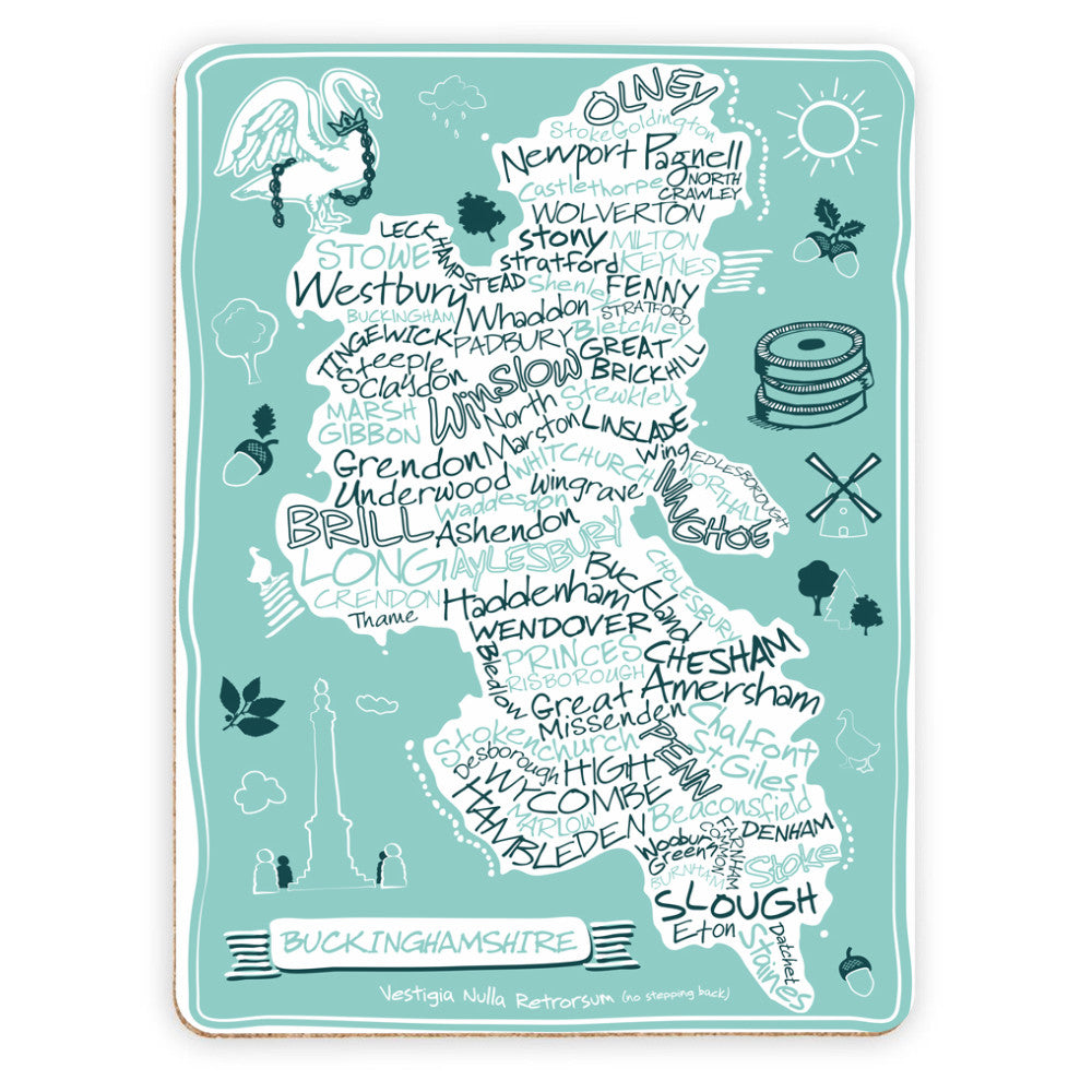 County Map of Buckinghamshire, Placemat