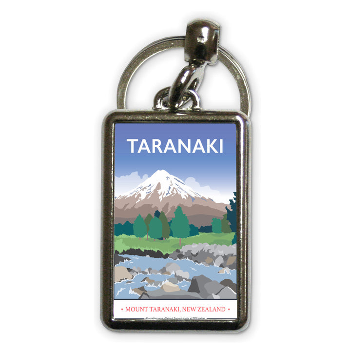 Mount Taranaki, Taranaki, New Zealand Metal Keyring