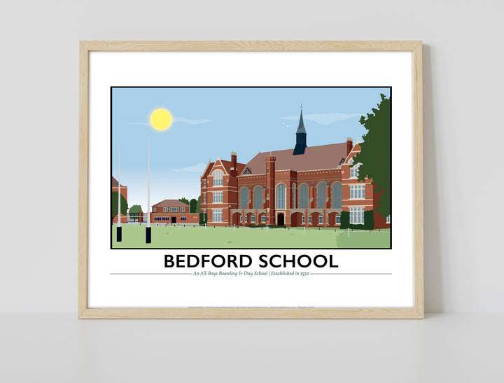 Bedford School, Bedfordshire - Art Print