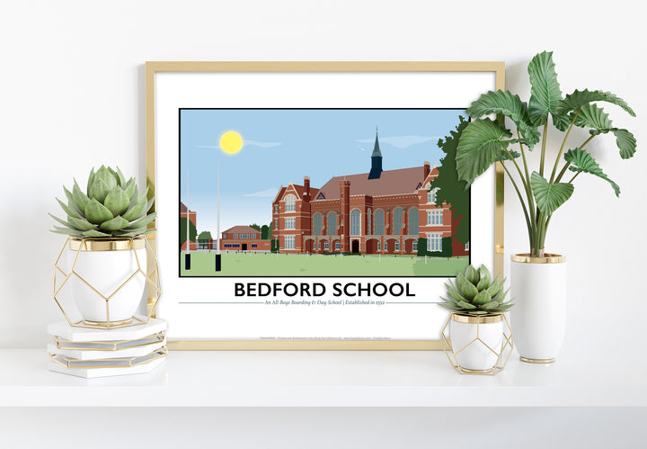 Bedford School, Bedfordshire - Art Print