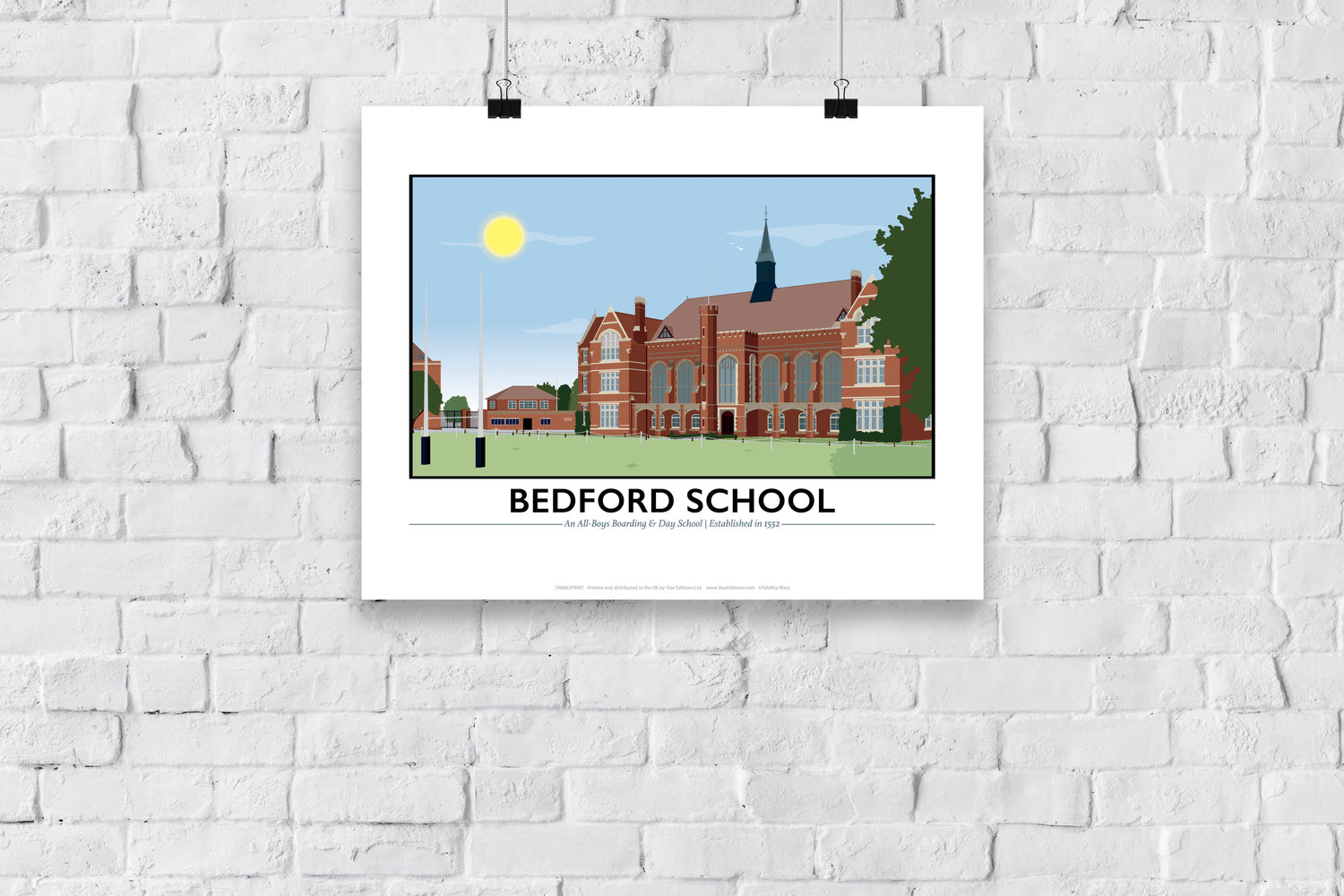 Bedford School, Bedfordshire - Art Print