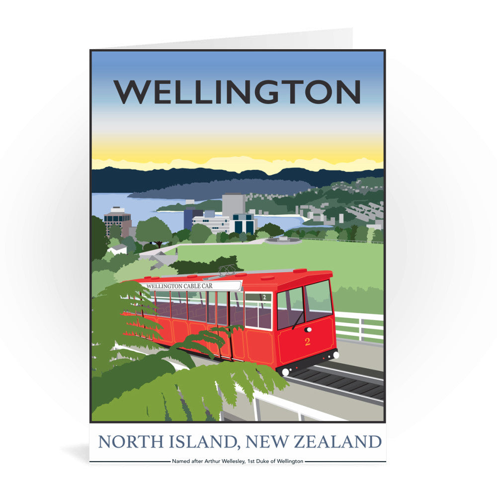 Wellington, North Island, New Zealand Greeting Card 7x5