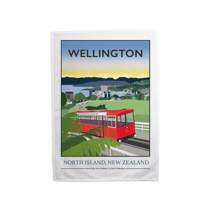 Wellington, North Island, New Zealand Tea Towel