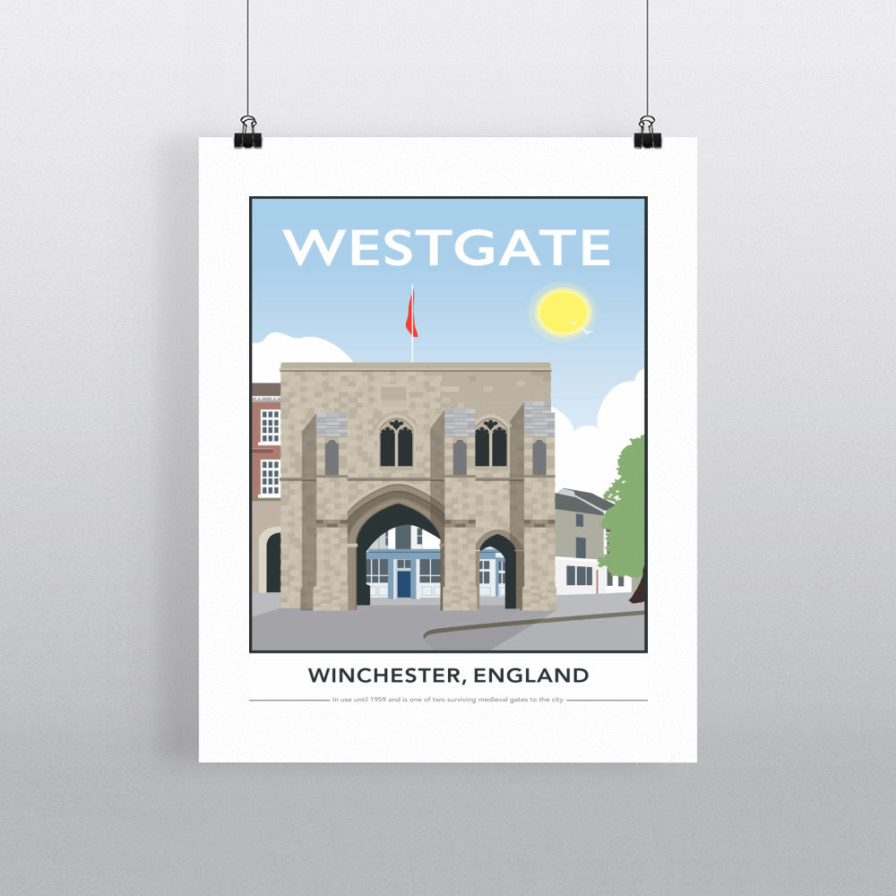 Westgate, Winchester, Hampshire 90x120cm Fine Art Print