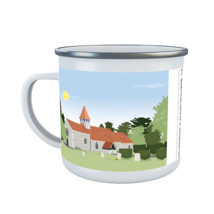 St Bartholomews Church, Wiggington, Hertfordshire Enamel Mug