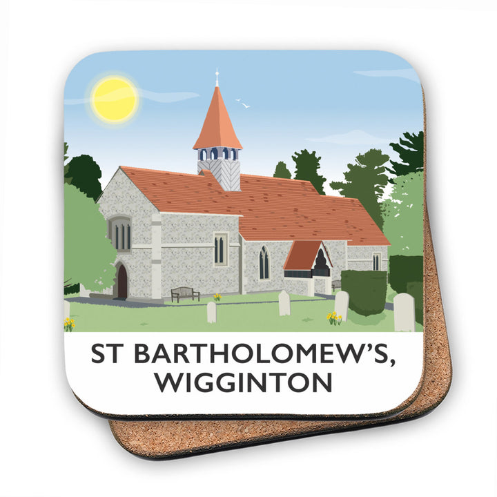 St Bartholomews Church, Wiggington, Hertfordshire MDF Coaster