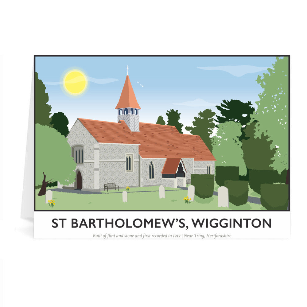 St Bartholomews Church, Wiggington, Hertfordshire Greeting Card 7x5