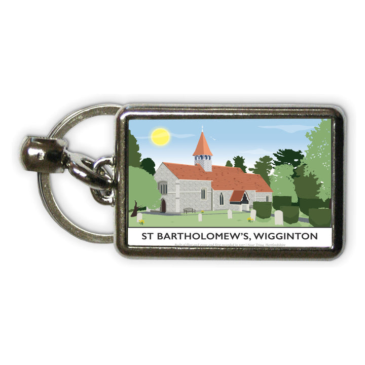 St Bartholomews Church, Wiggington, Hertfordshire Metal Keyring