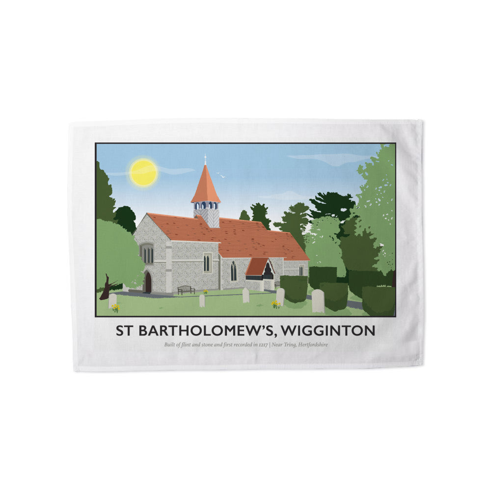St Bartholomews Church, Wiggington, Hertfordshire Tea Towel