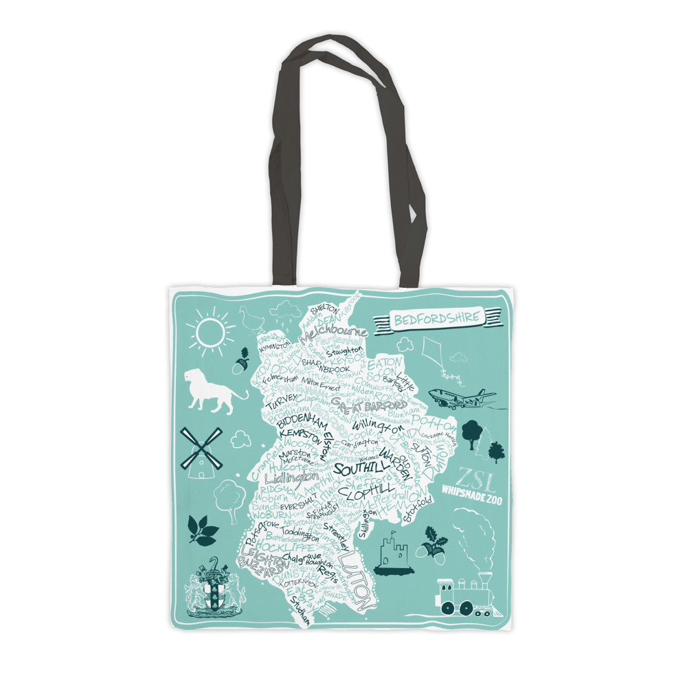 County Map of Bedfordshire, Premium Tote Bag