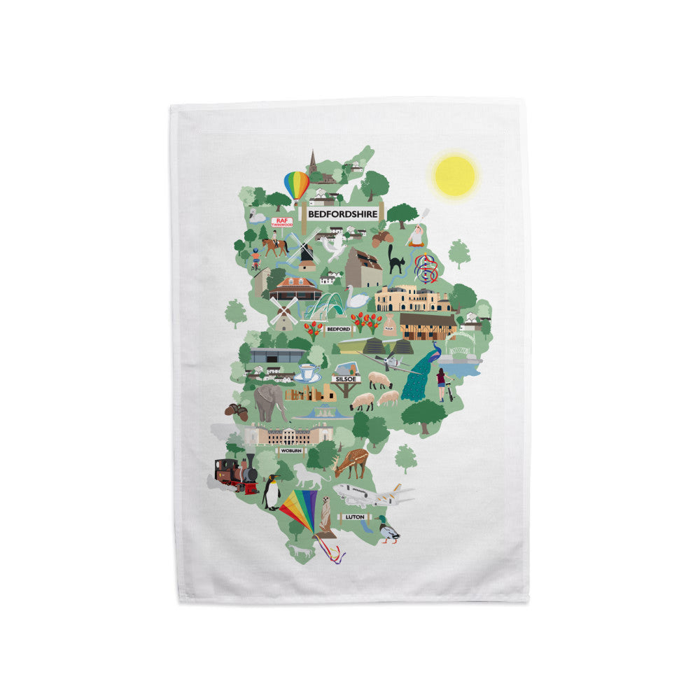 County Map of Bedfordshire, Tea Towel