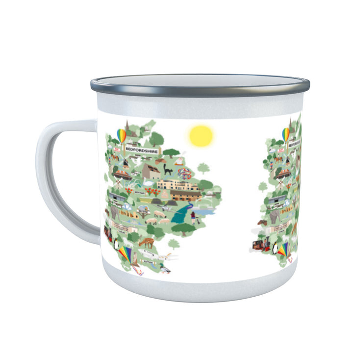 County Map of Bedfordshire, Enamel Mug