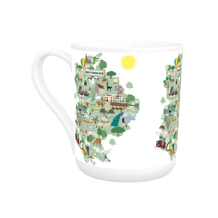 County Map of Bedfordshire, Bone China Mug