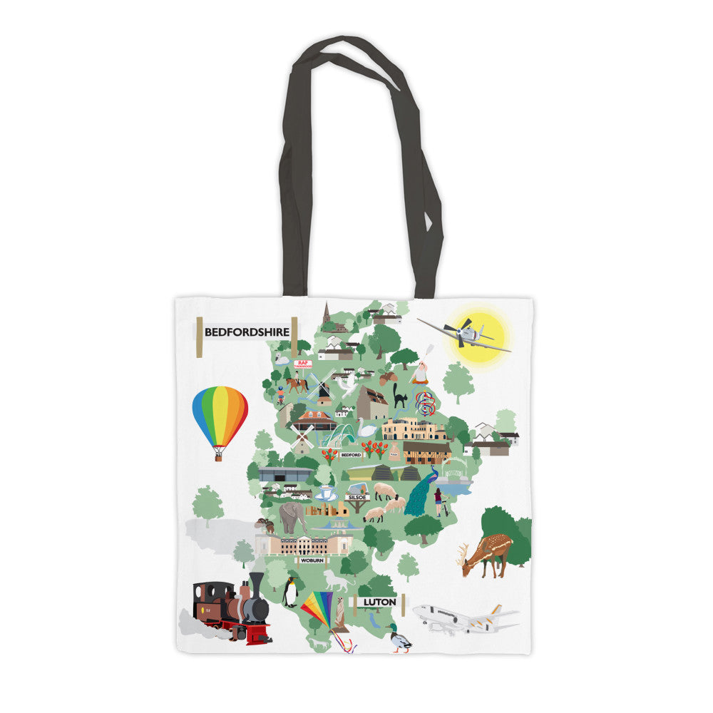 County Map of Bedfordshire, Premium Tote Bag