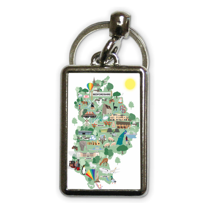 County Map of Bedfordshire, Metal Keyring