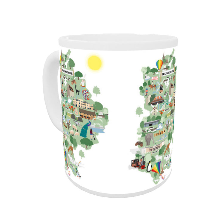 County Map of Bedfordshire, Mug