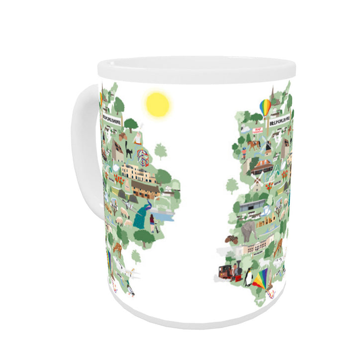 County Map of Bedfordshire, Mug