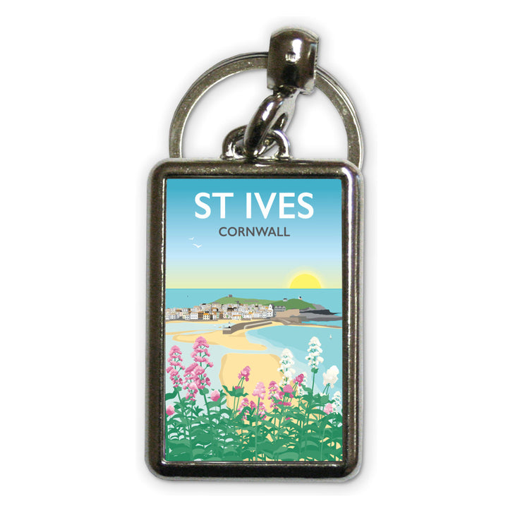 St Ives, Cornwall Metal Keyring