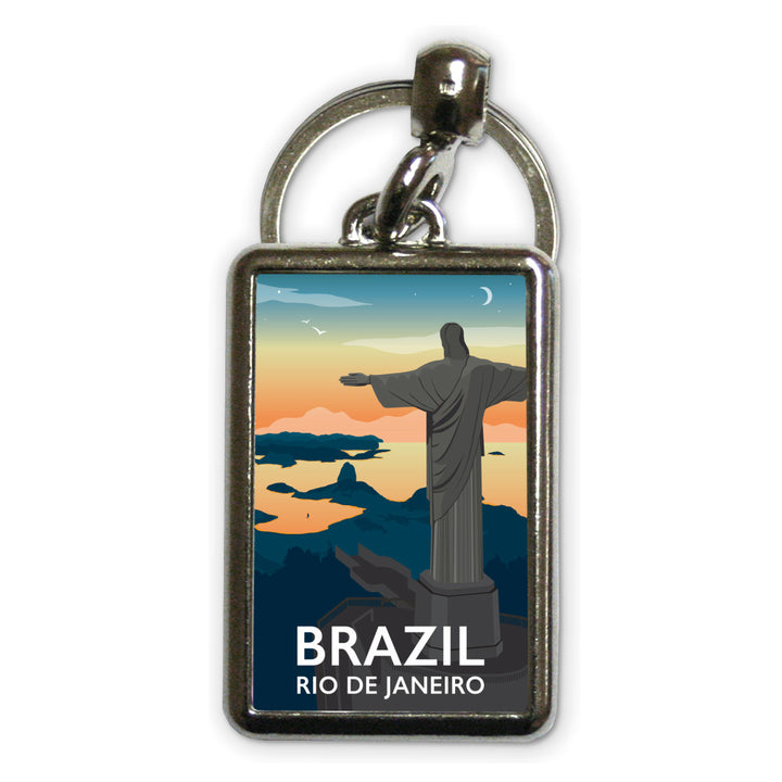 Rio De Janiero, Brazil Metal Keyring