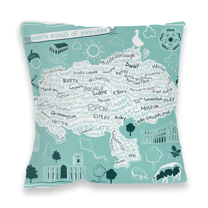 Map of the North Riding of Yorkshire, Fibre Filled Cushion