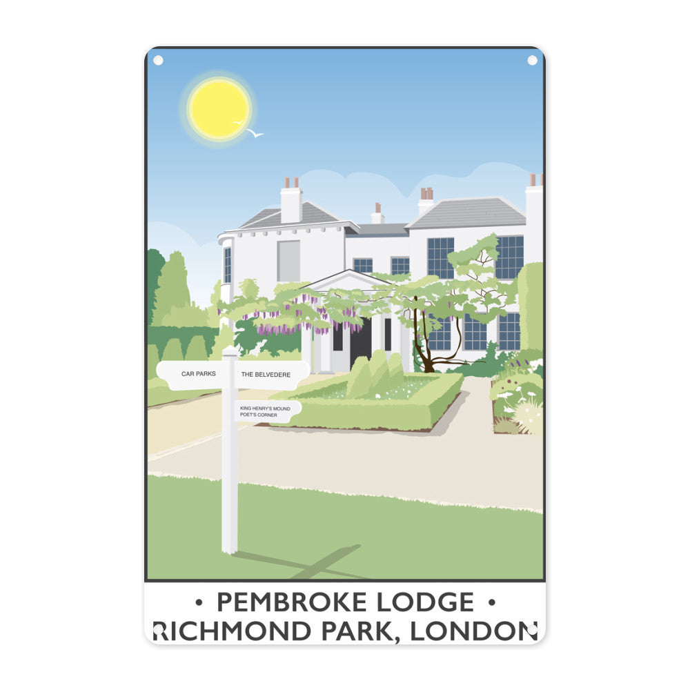 Pembroke Lodge, Richmond Park, London Metal Sign