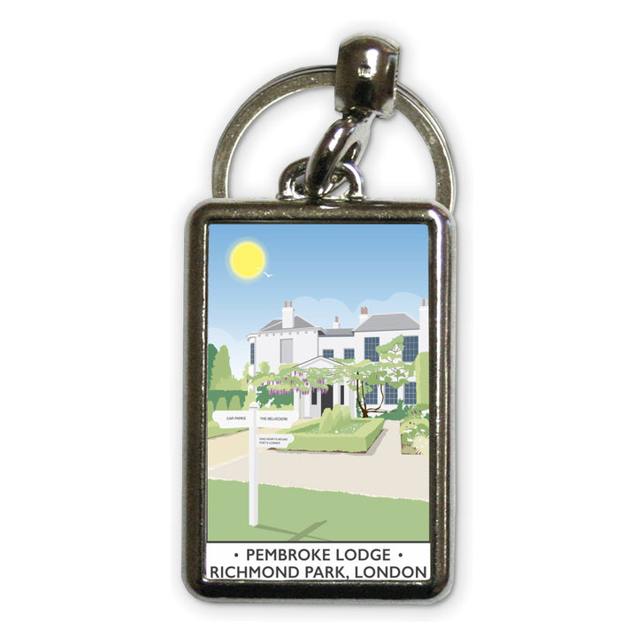 Pembroke Lodge, Richmond Park, London Metal Keyring