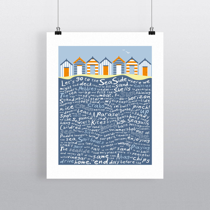 Beach Huts, 90x120cm Fine Art Print
