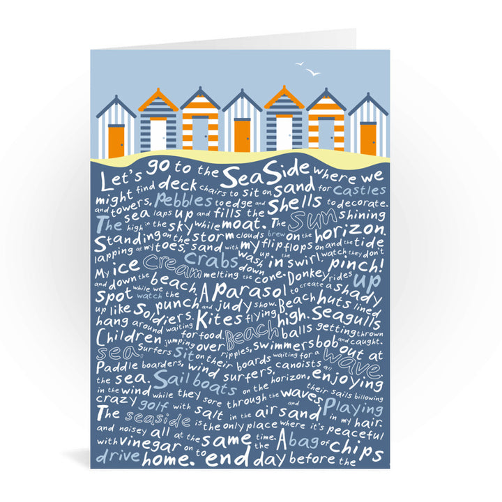 Beach Huts, Greeting Card 7x5