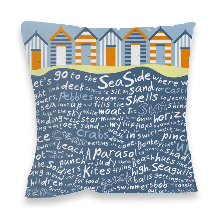 Beach Huts, Fibre Filled Cushion