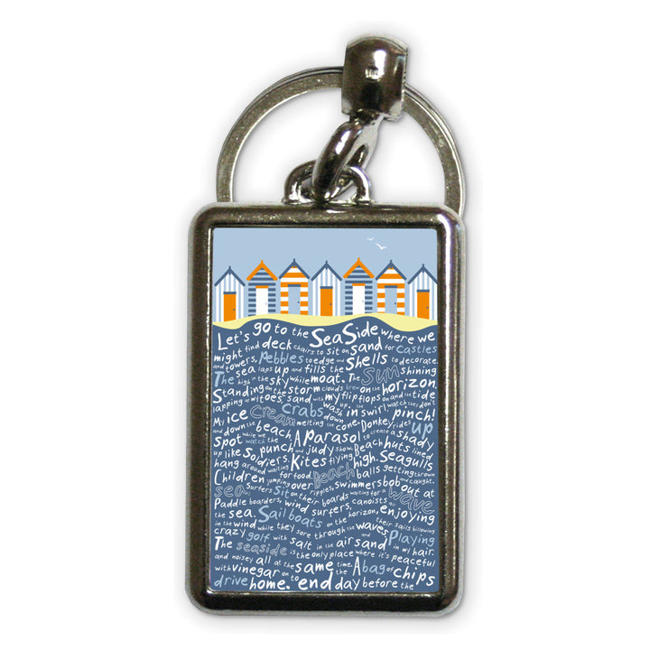 Beach Huts, Metal Keyring