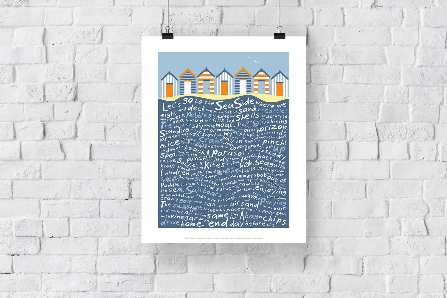 Beach Huts, - Art Print