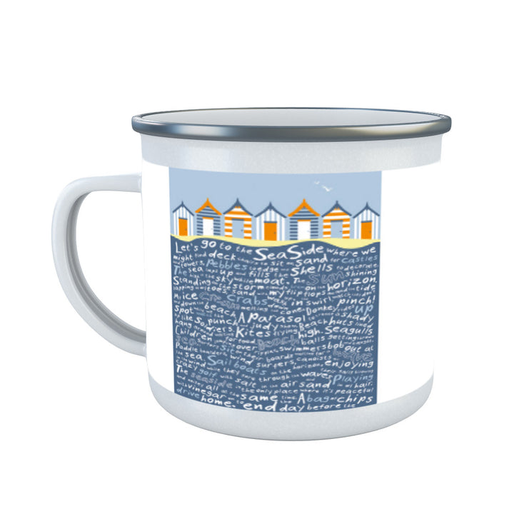 Beach Huts, Enamel Mug