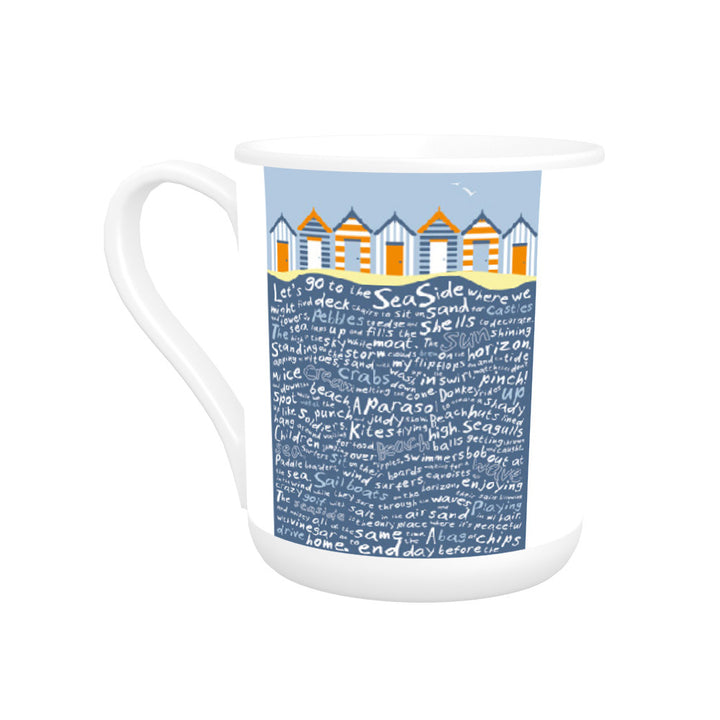 Beach Huts, Bone China Mug