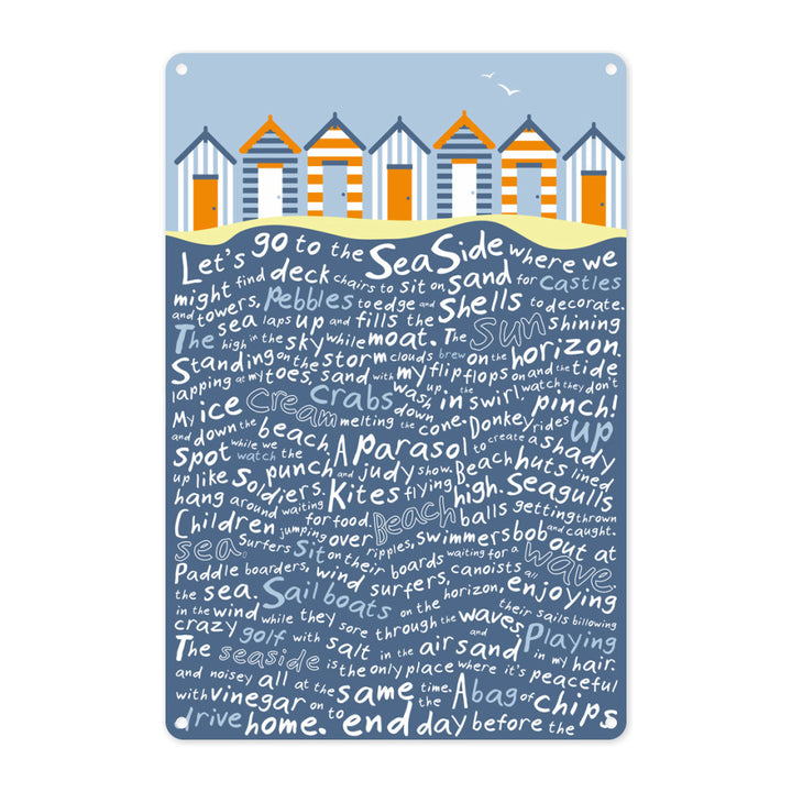 Beach Huts, Metal Sign