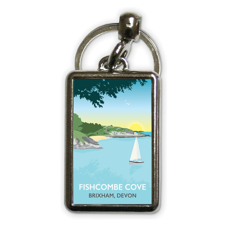 Fishcombe Cove, Brixham Metal Keyring