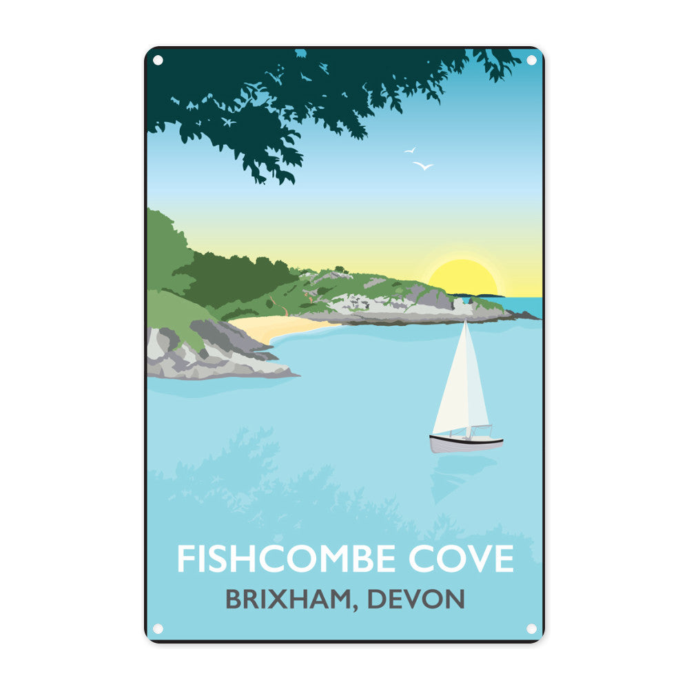 Fishcombe Cove, Brixham Metal Sign