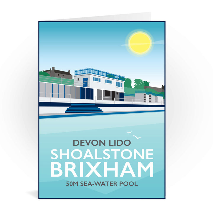 Devon Lido, Brixham Greeting Card 7x5