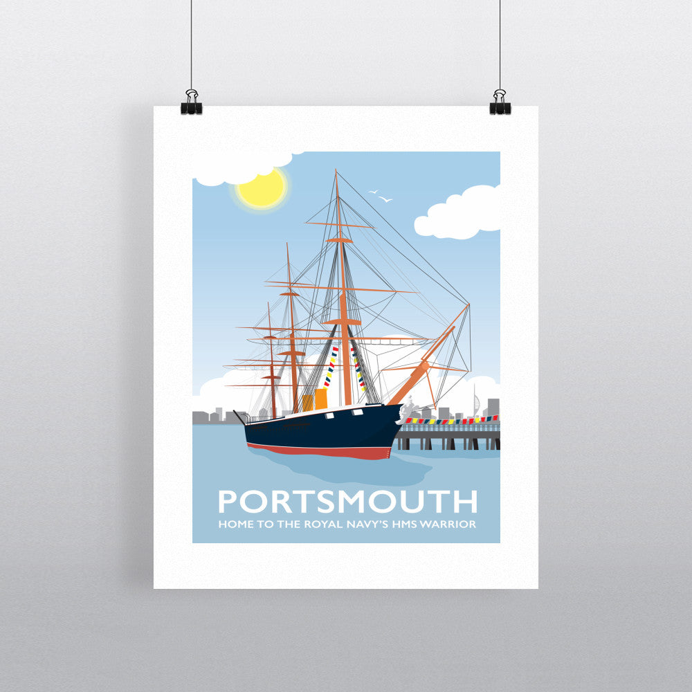 HMS Warrior, Portsmouth 90x120cm Fine Art Print