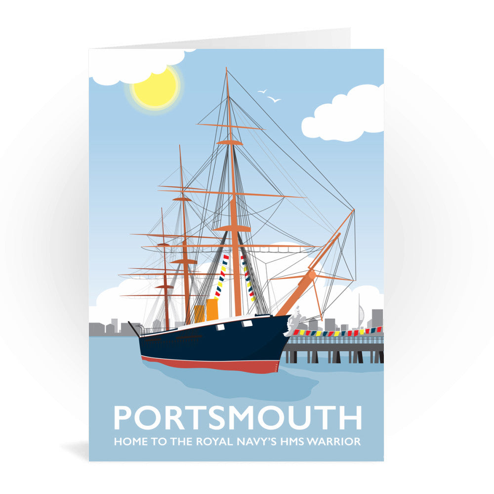 HMS Warrior, Portsmouth Greeting Card 7x5