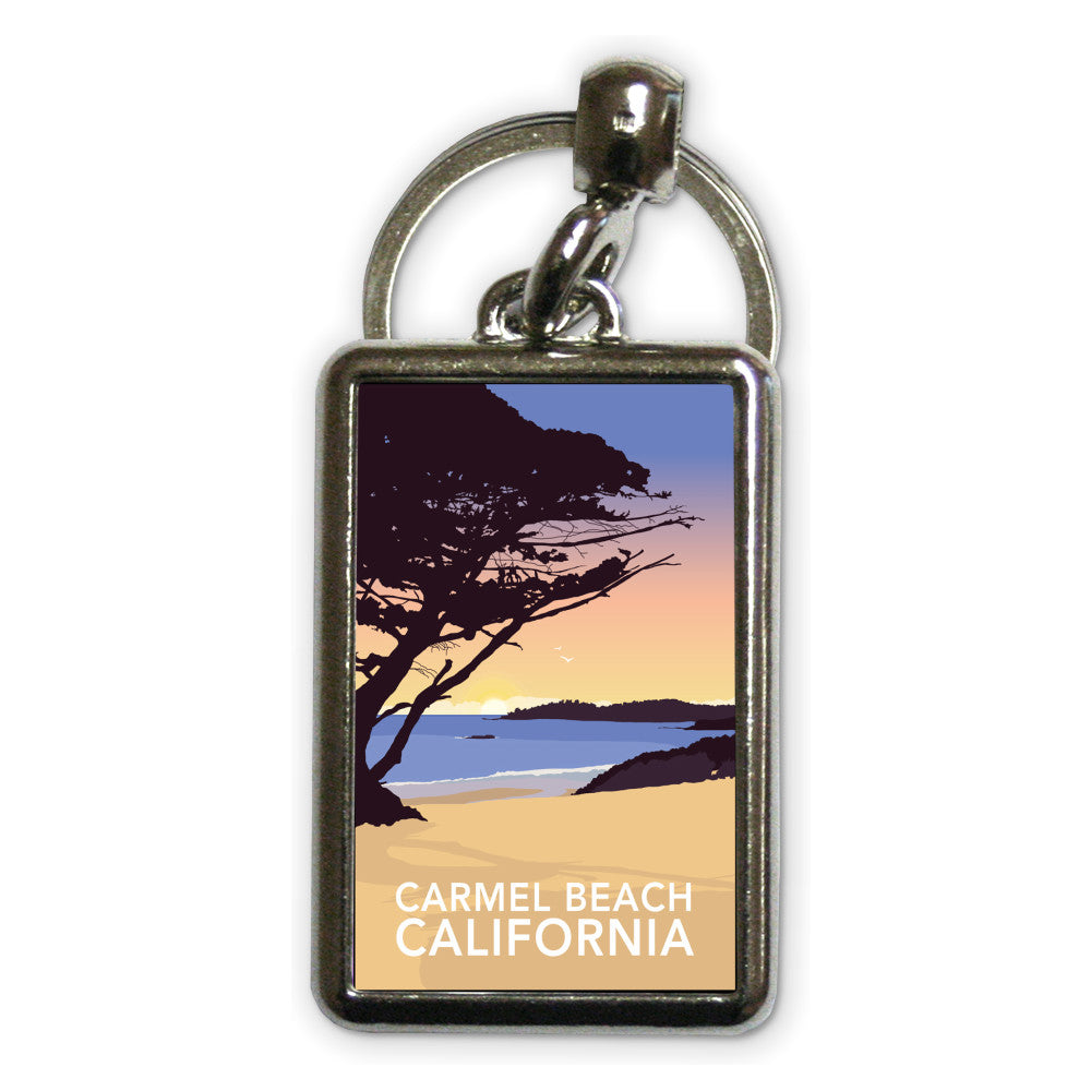 Carmel Beach, California Metal Keyring