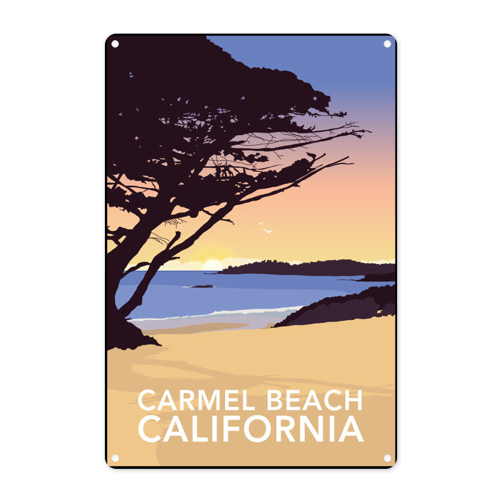 Carmel Beach, California Metal Sign