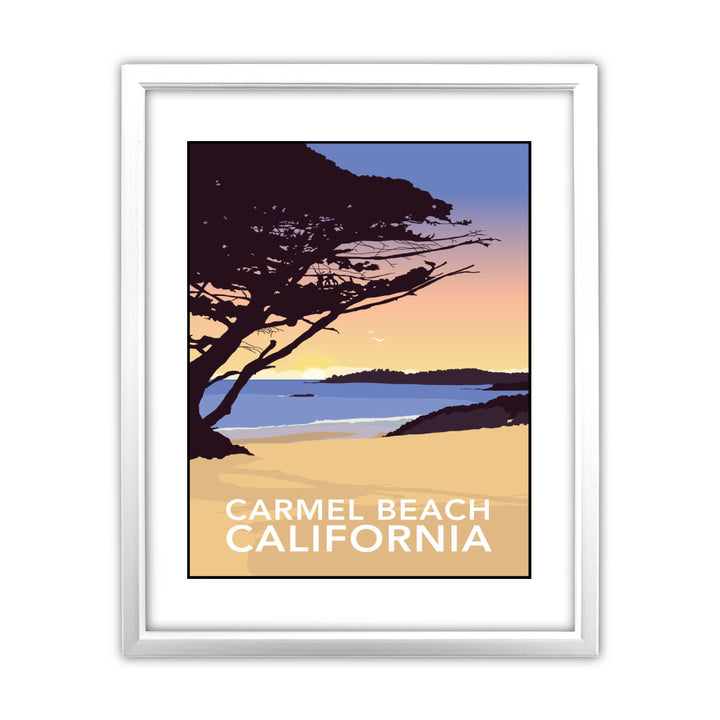 Carmel Beach, California 11x14 Framed Print (White)