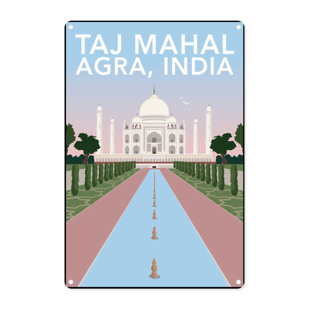 Taj Mahal, Agra Metal Sign