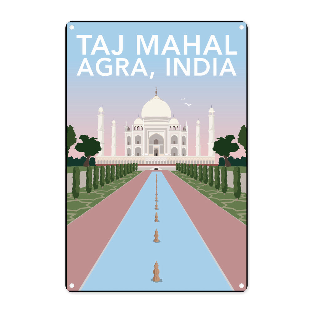 Taj Mahal, Agra Metal Sign