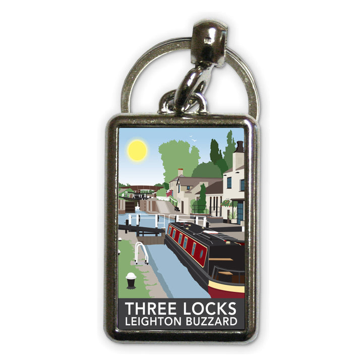 Three Locks, Leighton Buzzard Metal Keyring