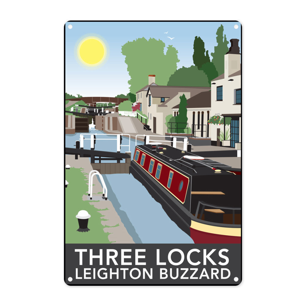Three Locks, Leighton Buzzard Metal Sign