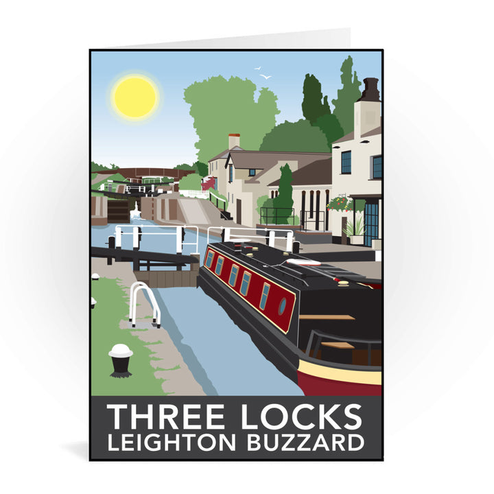 Three Locks, Leighton Buzzard Greeting Card 7x5